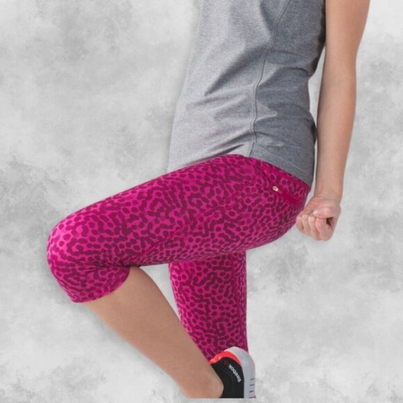 Lululemon Run Top Speed Crop Leggings Lightweight Moisture-Wicking Medium Rise W - Picture 2 of 8